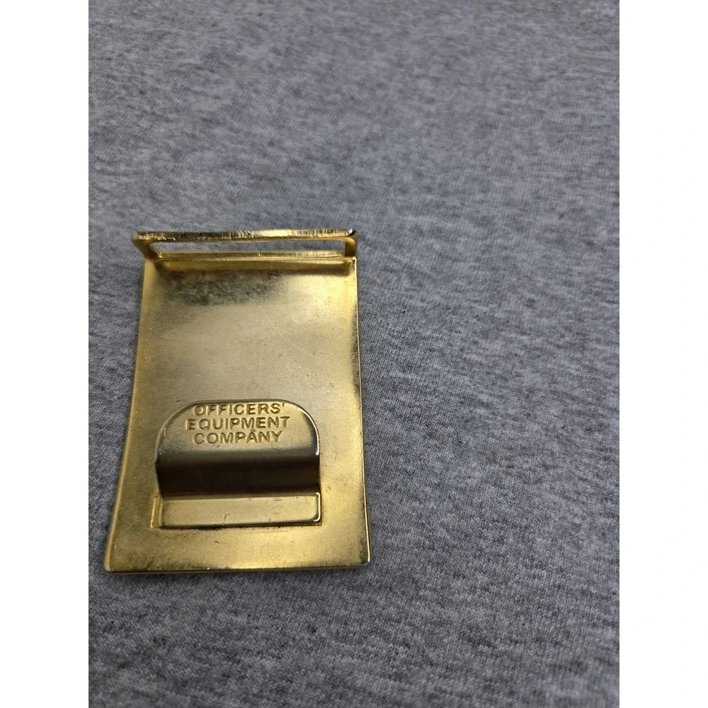 Vintage Officers Equipment Solid Brass Plated Belt Buckle Plain